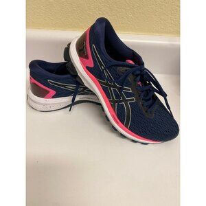 Asics GT 1000 Navy Blue Pink Athletic Tennis Running Shoes Size 7.5 Medium